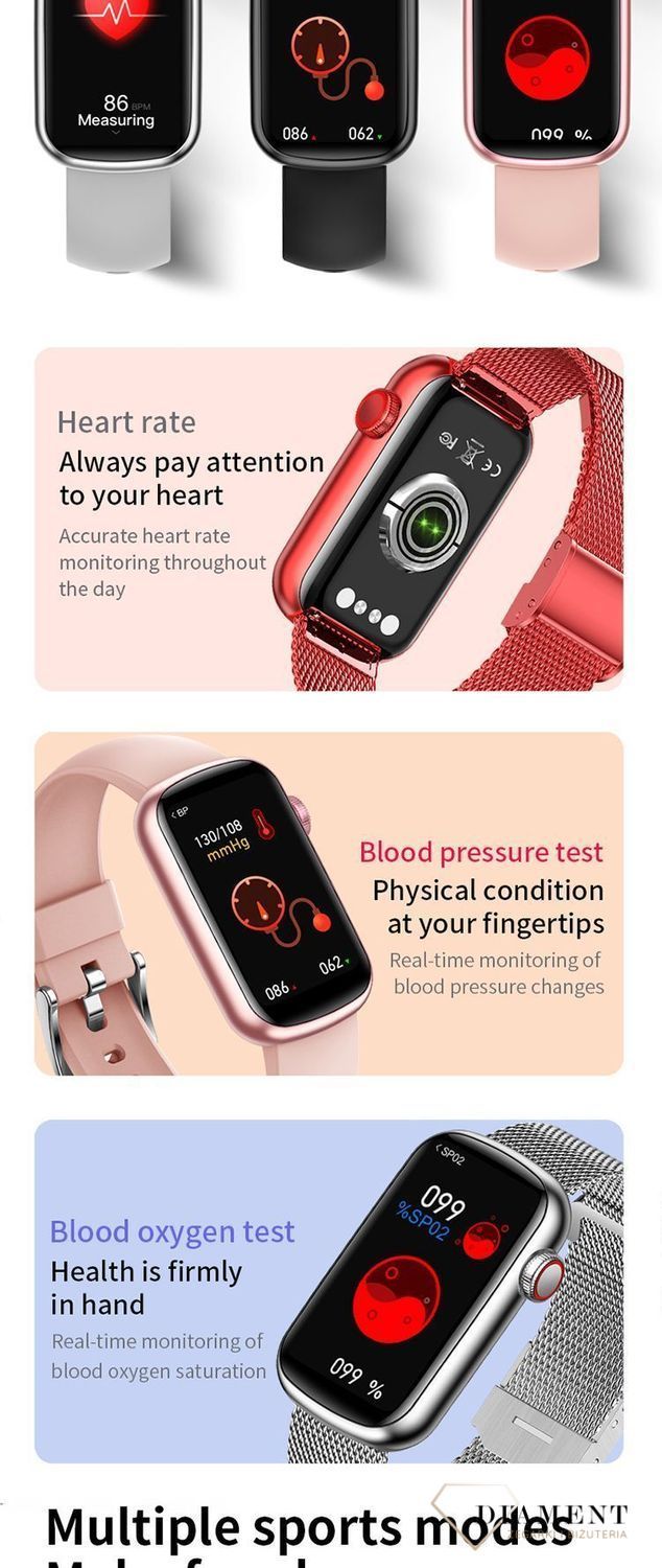 Zegarek Smartwatch damski na pasku Hagen HC12 w zestawie z siatkową bransoletą (1).jpg